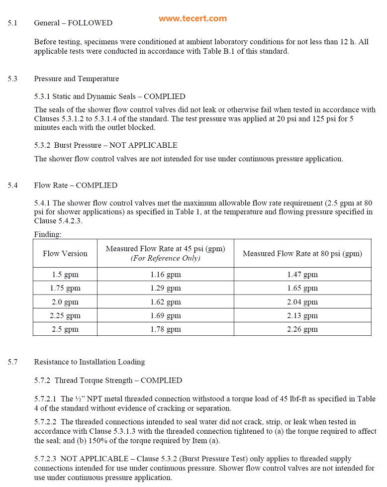 ASME A112.18.1 / CSA B125.1